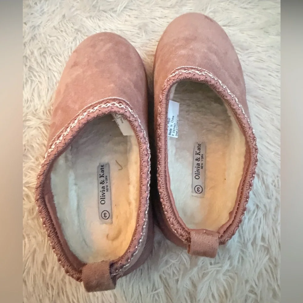 Olivia & Kate Pink Mules Girls size 3 worn once